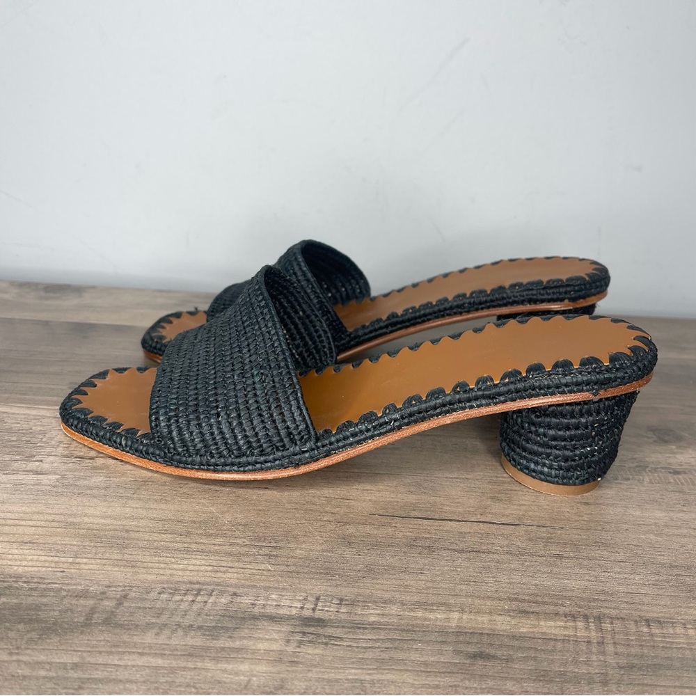 Women’s Carrie Forbes‎ vero curio Black Woven Slide Sandals size 39 - Picture 5 of 10